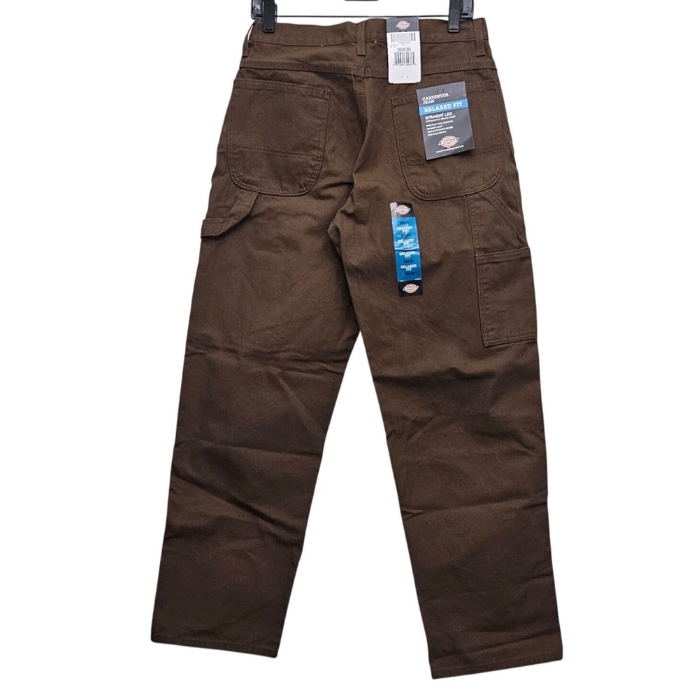 Dickies Carpenter Jeans 34x32 Brown Relaxed Fit Duck Canvas Utility Workwear - Picture 2 of 11